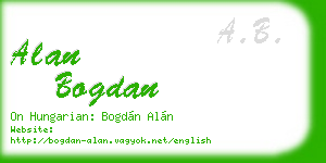 alan bogdan business card